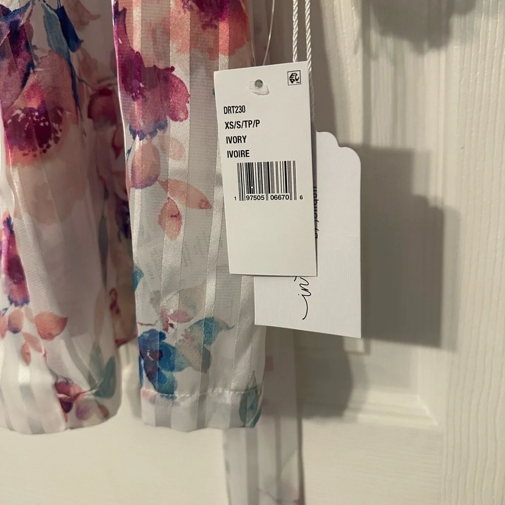 In Bloom by Jonquil Floral Sheer Robe w/ Lace Trim